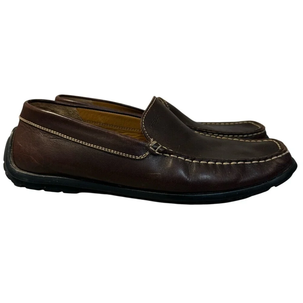 GEOX Men's Respira Driving loafers, Coffee Brown, Size 44‎ (10.5), EUC